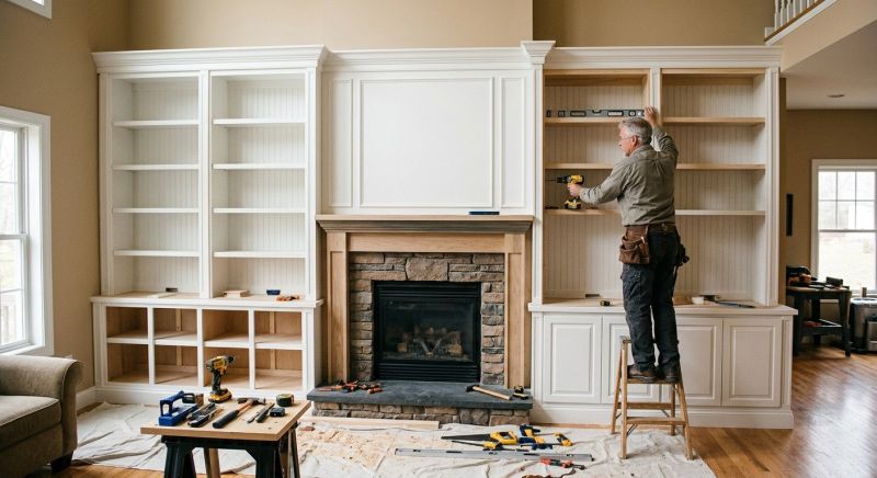 Fireplace Cabinet Installation in Greensboro, NC