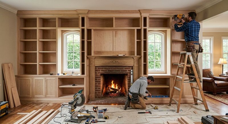 Built In Bookcase Installation in Frederick, MD